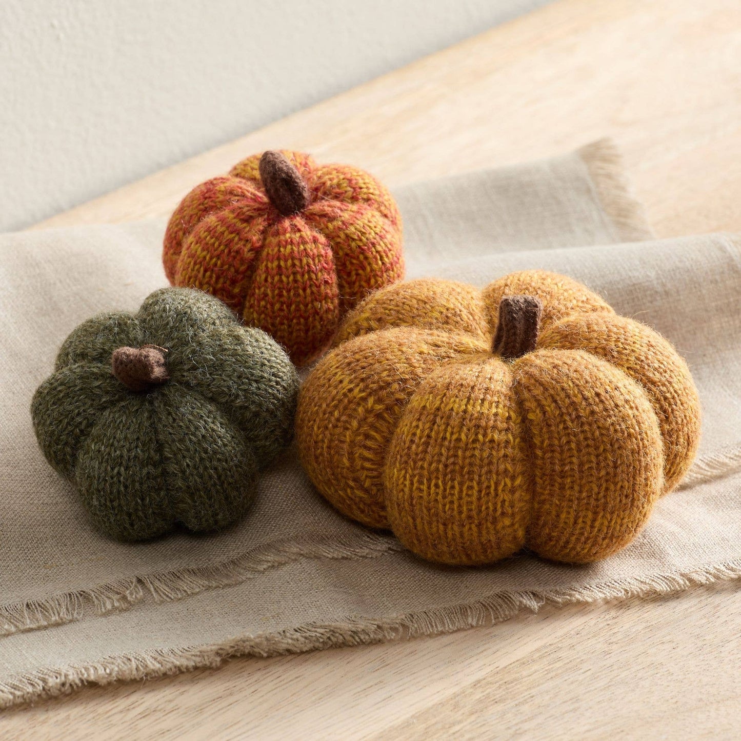 Cozy Hand Knit Pumpkins