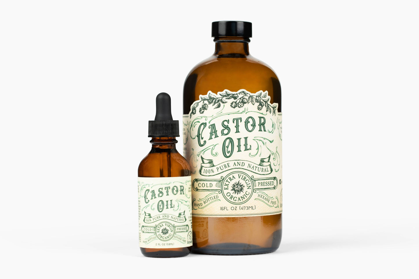 Organic Cold Pressed Castor Oil Hexane Free USA bottled