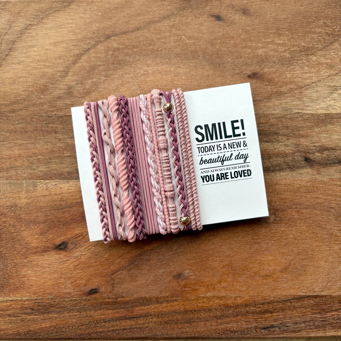 Rhinestone Hair Ties on Kraft Card | Black