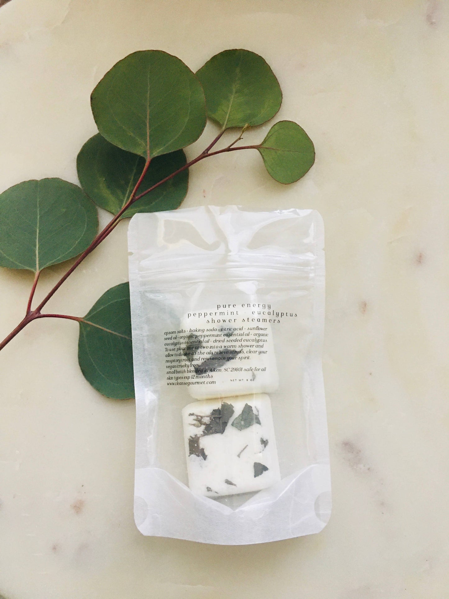 Pure Energy Eucalyptus + Peppermint organic shower steamers