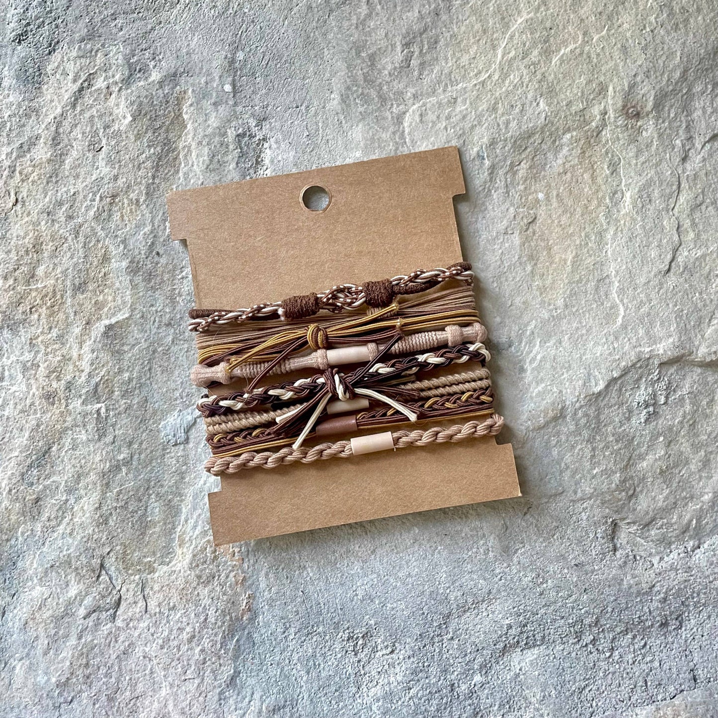 Rhinestone Hair Ties on Kraft Card | Black