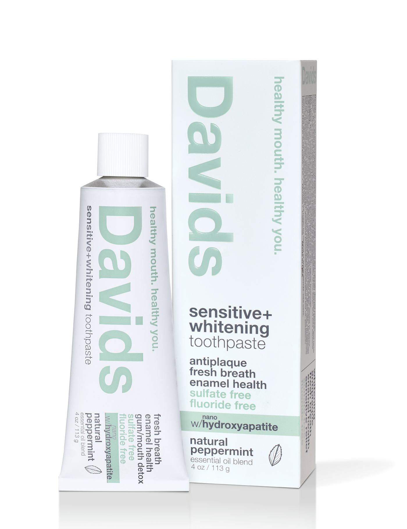 Davids sensitive+whitening nano-hydroxyapatite premium toothpaste (peppermint)