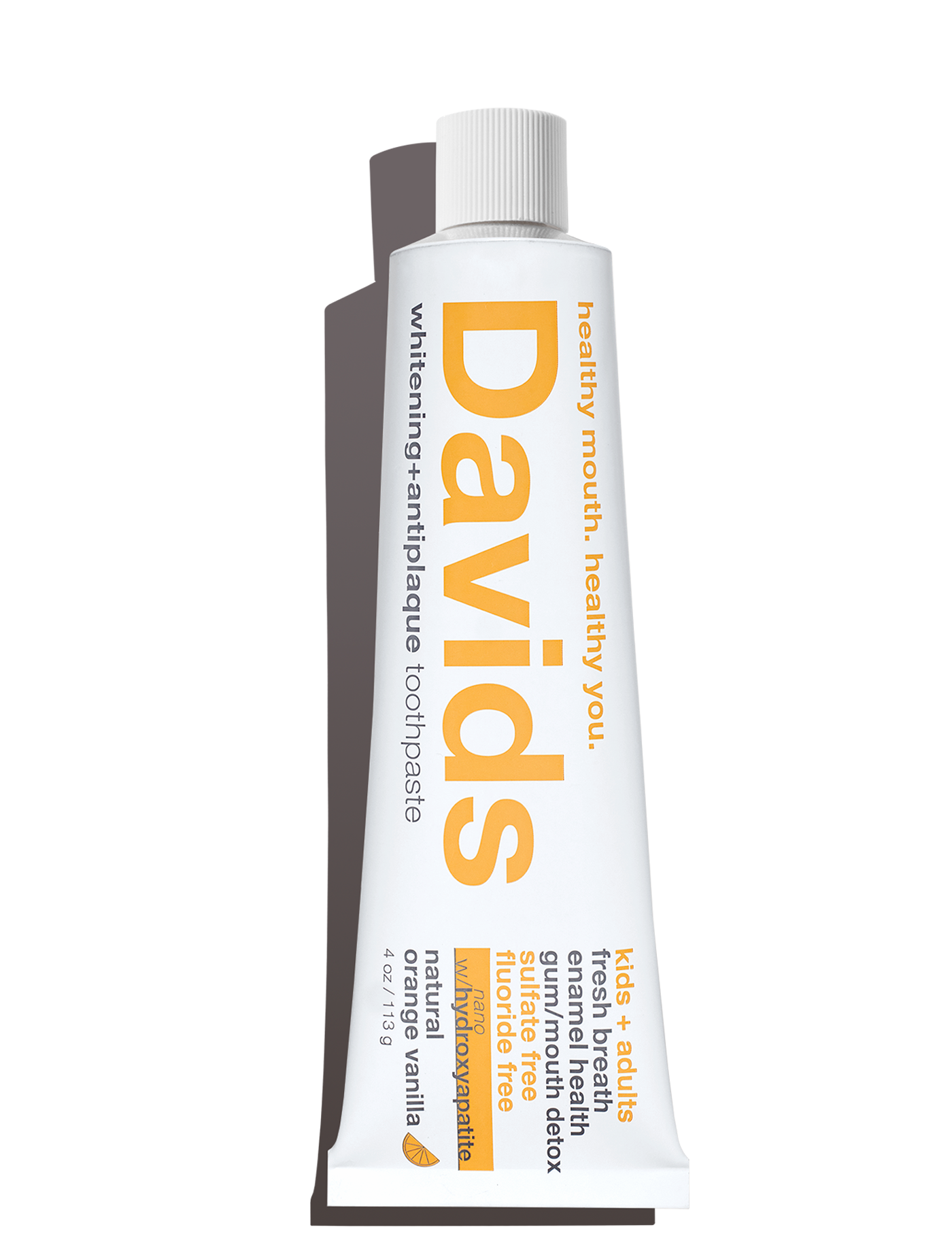 Davids kids + adults nano-hydroxyapatite premium toothpaste  /  orange vanilla