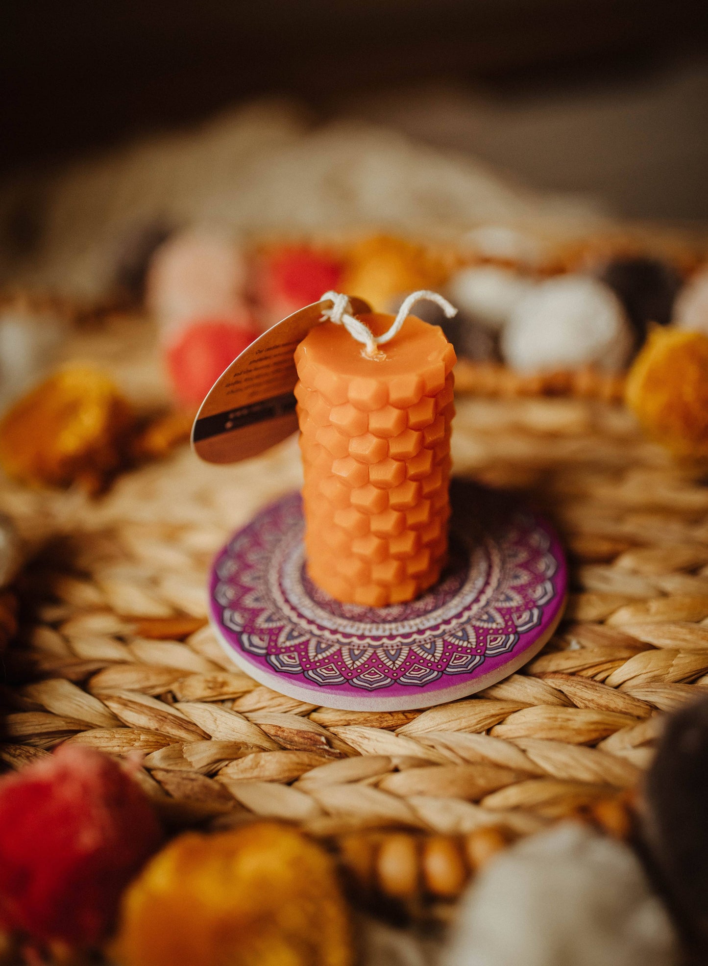 Beeswax pillar candle 'Bobby"