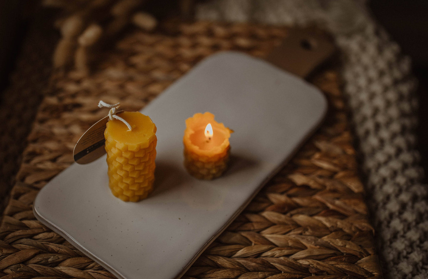 Beeswax pillar candle 'Bobby"